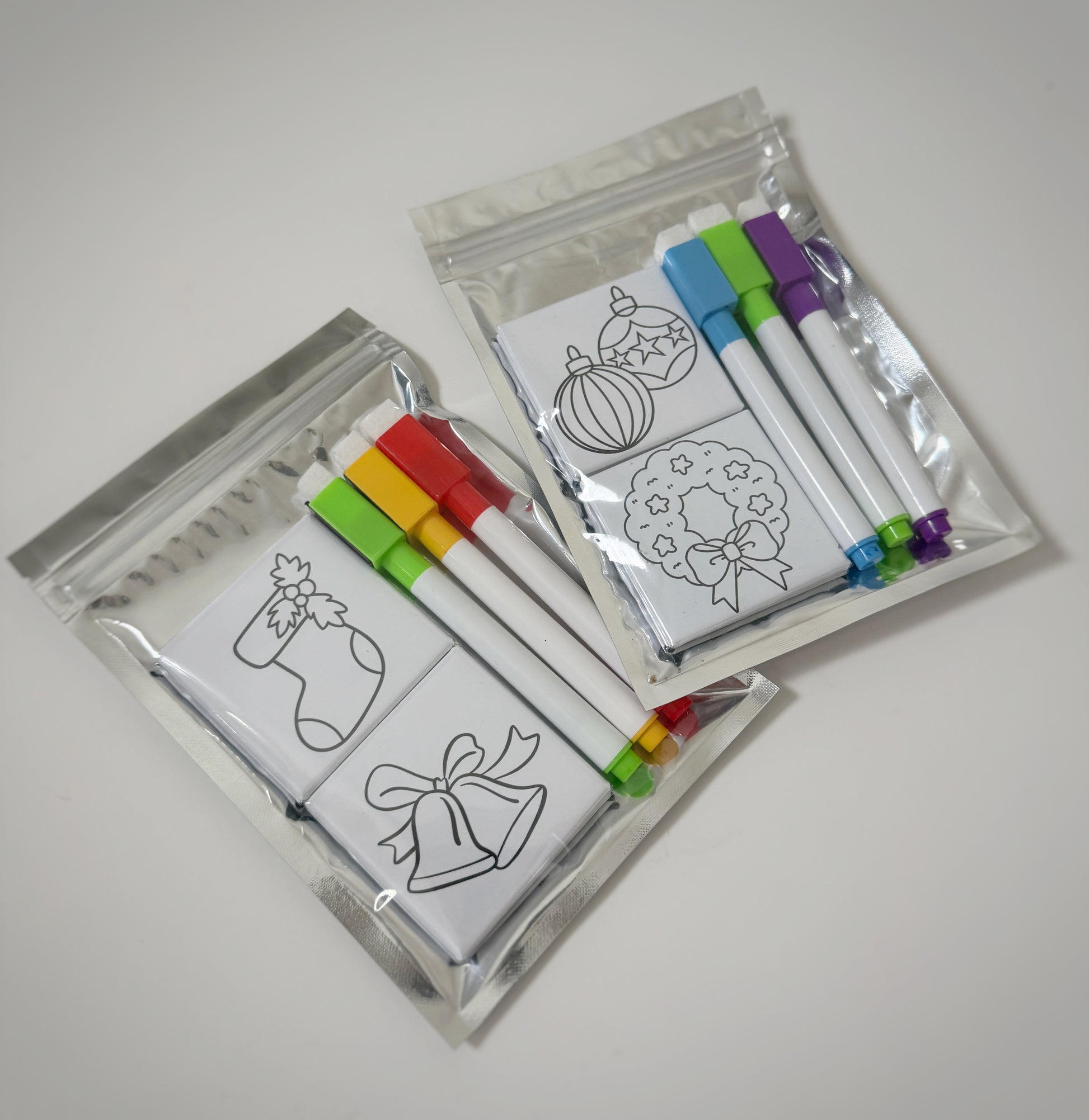 4 pc. Holiday Dry Erase Coloring Magnets