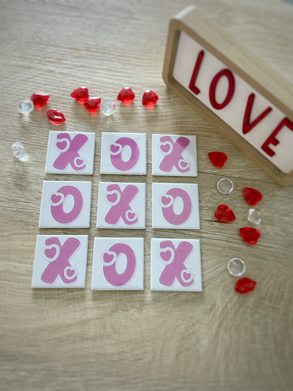 9 pc. Magnetic Valentine Tic-Tac-Toe Game