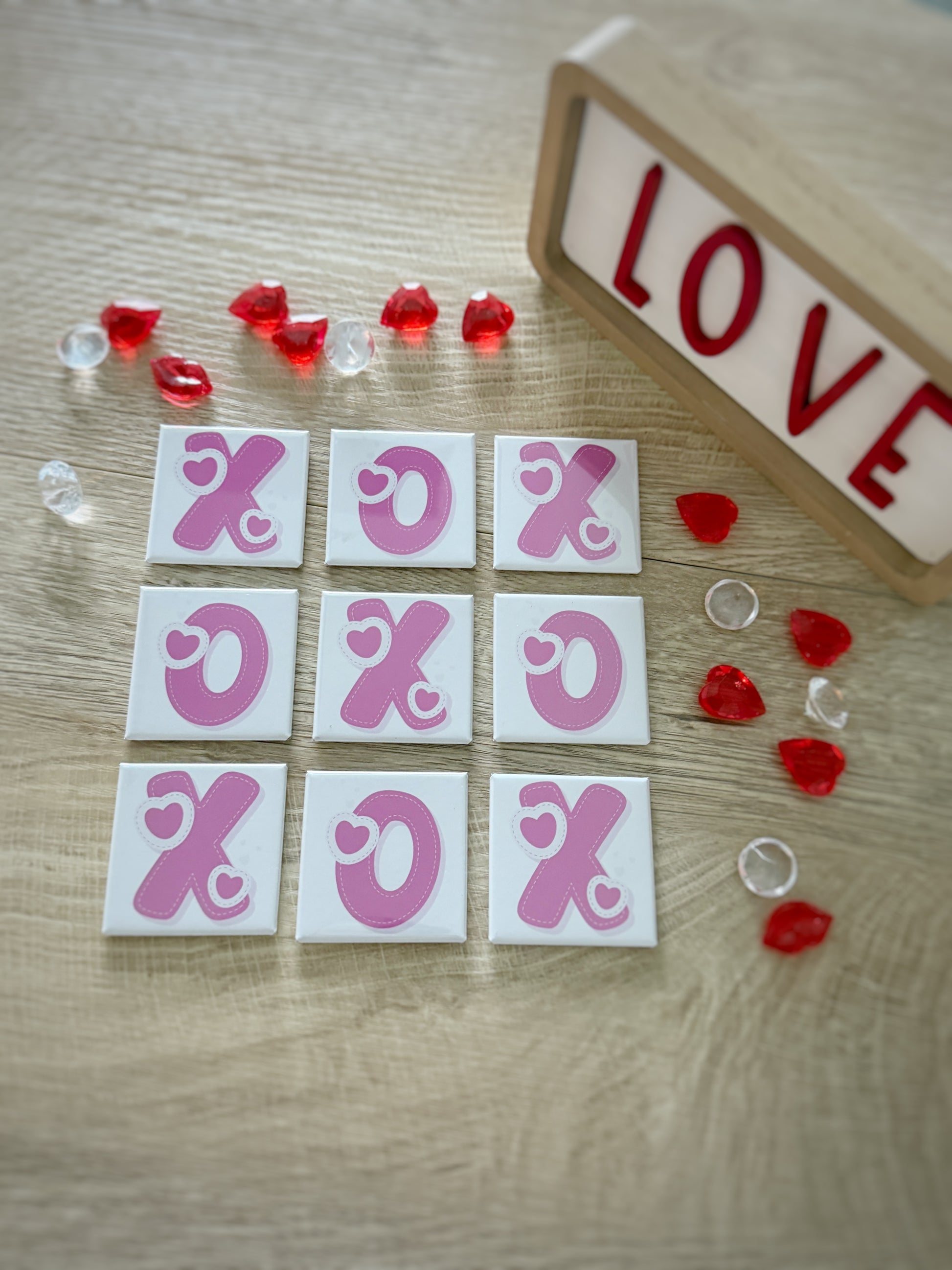 9 pc. Magnetic Valentine Tic-Tac-Toe Game