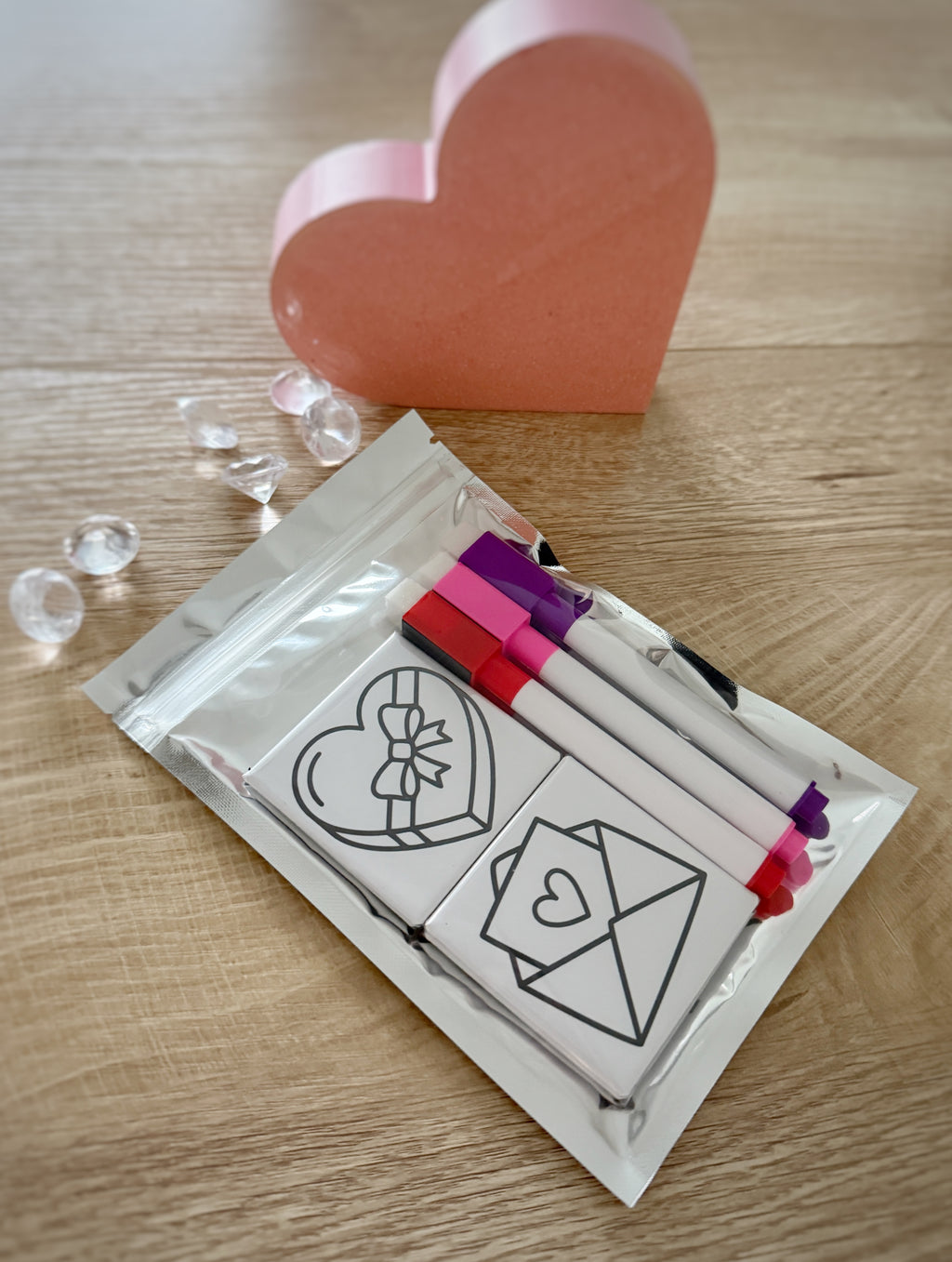 4 pc. Valentine Dry Erase Coloring Magnets