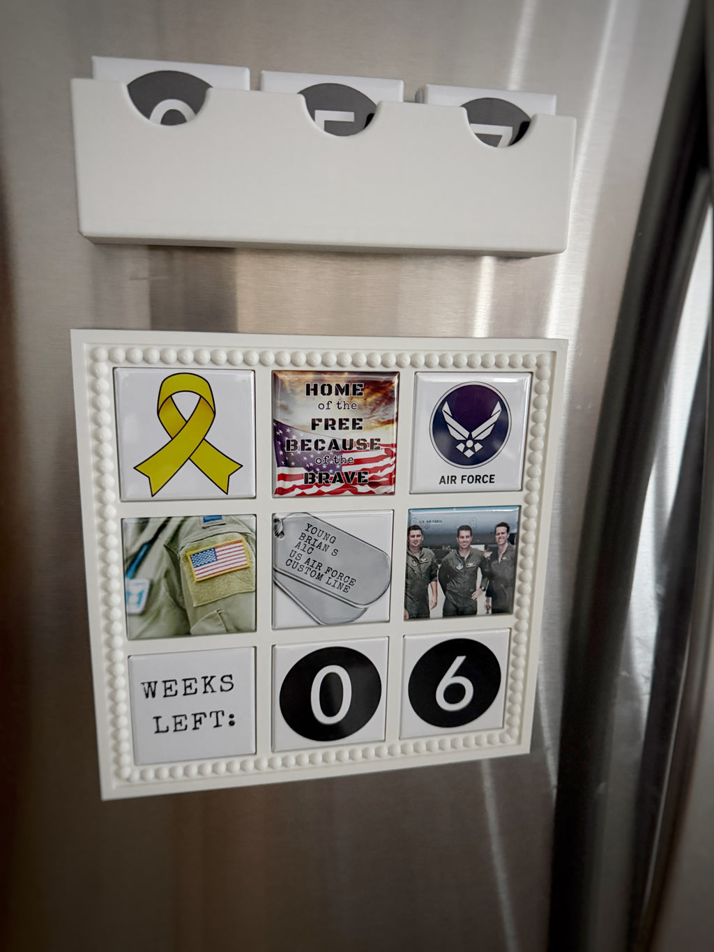 Military Deployment Countdown Frame with Number Magnets