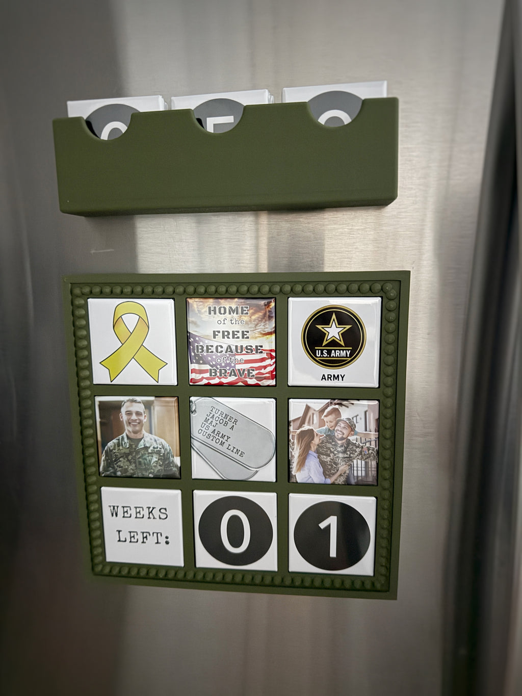 Military Deployment Countdown Frame with Number Magnets