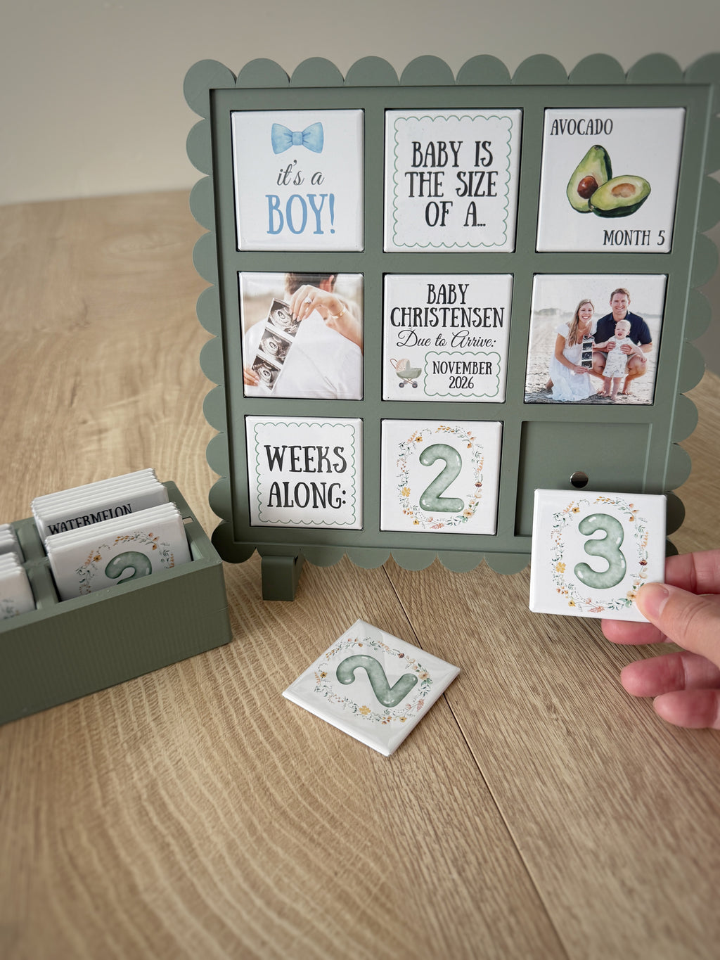 Pregnancy Countdown Frame with Number Magnets | Pregnancy Tracker